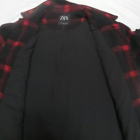 Zara Plaid lined Overshirt/Shacket/jacket Size Medium - Picture 6 of 8